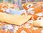 moderne Blumenbettwäsche Arabella Orange 135/200+80x80