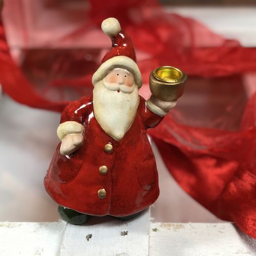 Kerzenhalter Weihnachtsmann 17x11 cm